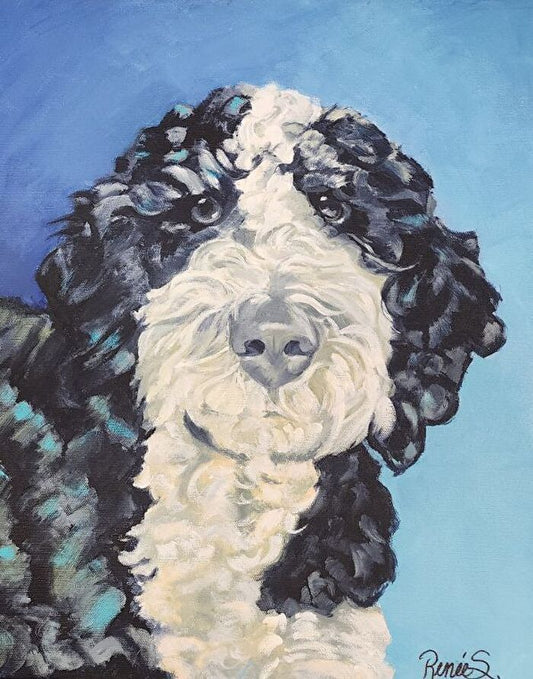 B/W Doodle Dog by Renee Schneider